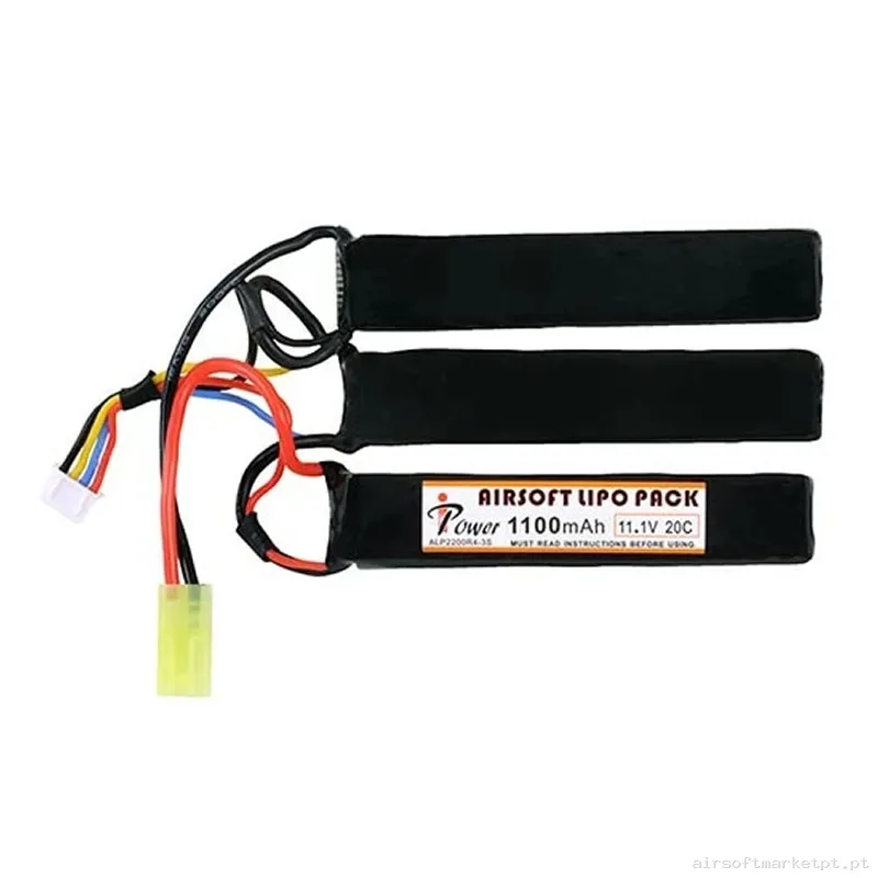 Bateria Lipo Nunchuk Triple Ipower 1100mah 11.1v 20c — Baterias & Carregadores — Airsoft Market PT
