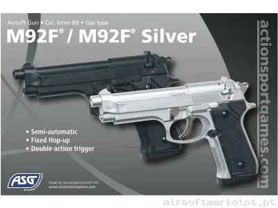 Beretta M92F ASG Prata — Pistolas — Airsoft Market PT (foto 3)