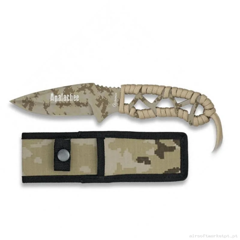 CUCHILLO ALBAINOX ENCORDADO APALACHE PIXELADO ARIDO — Ferramentas — Airsoft Market PT