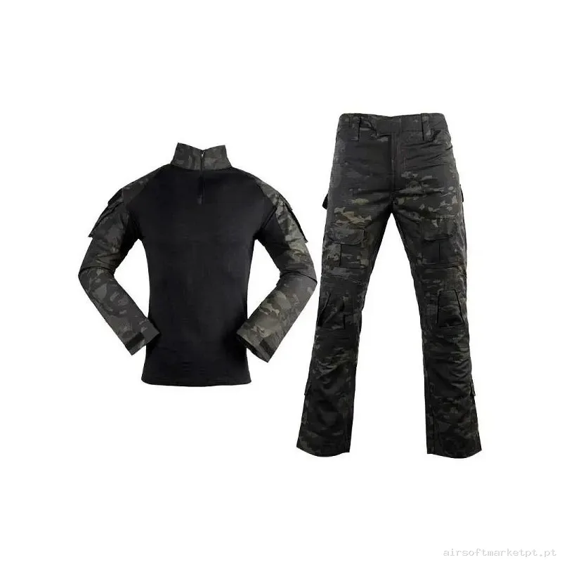 UNIFORME MULTICAM BLACK CON RODILLERAS Y CODERAS - XL — Vestuário (Fardas) — Airsoft Market PT