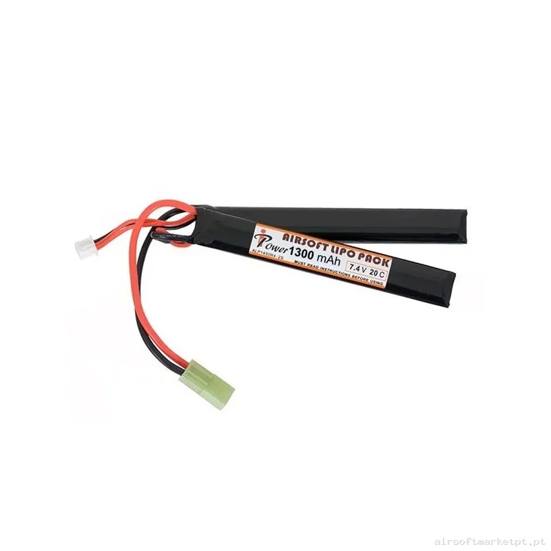 BATERÍA LIPO IPOWER 7.4V 1300 MAH - 2 MODULOS - 20-40 C — Baterias & Carregadores — Airsoft Market PT