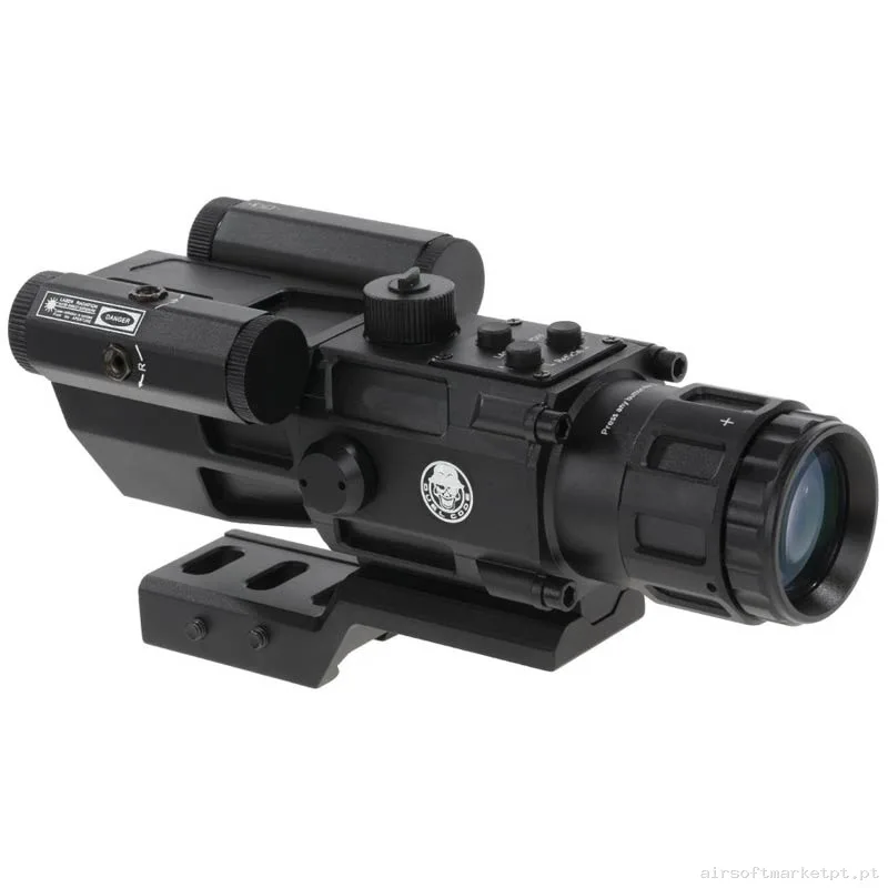 Mira Ponto vermelho 4x32 Duel Code S2 com Ponteiro laser preto — Miras & Ópticas — Airsoft Market PT