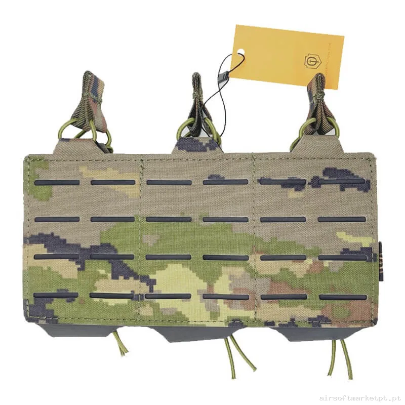 Pouch Magazine Pouch Triple M4 Conquer Corte a Laser Boscoso Pixelado — Coletes & Rigs — Airsoft Market PT