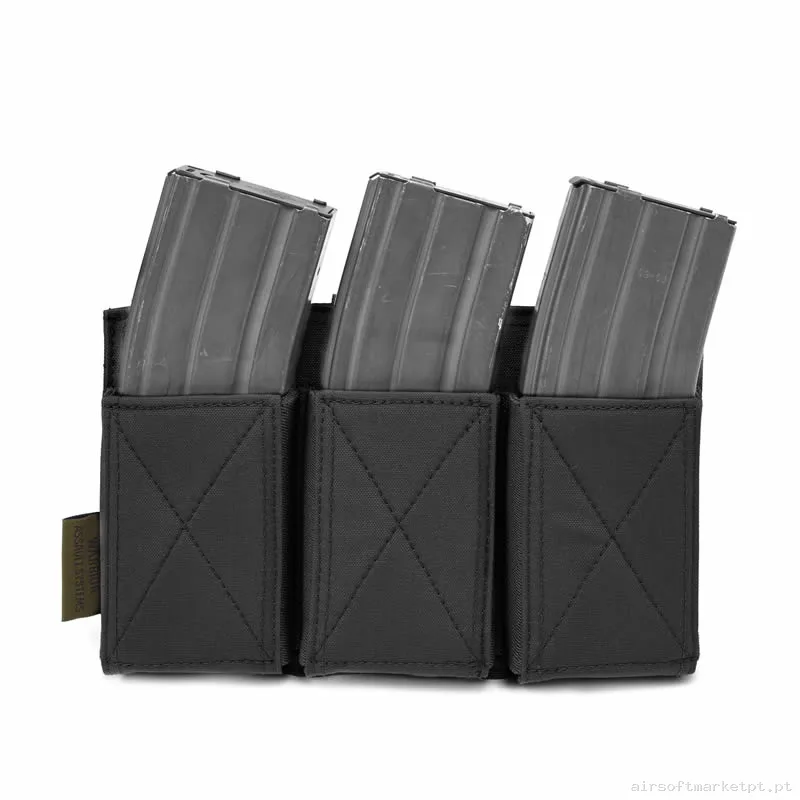 Pouch Magazine Pouch Triple M4/Ak Warrior Assault Elástico negro — Coletes & Rigs — Airsoft Market PT