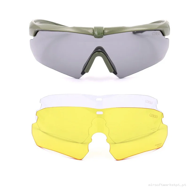 Gafa Corso Revenge Gunner con funda + 3 Lentes Intercambiables OD Verde — Proteção Ocular & Facial — Airsoft Market PT (foto 2)