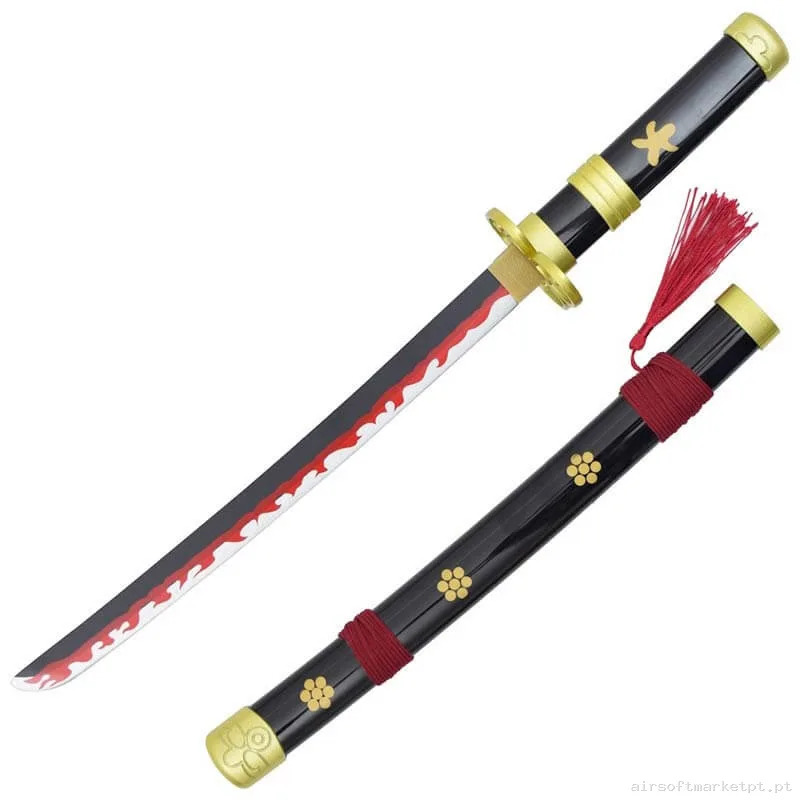 Katana Ornamental Mini Estilo One Piece Zs661bkmi-Wd (Lâmina de Bambu) (Com Suporte) — Ferramentas — Airsoft Market PT