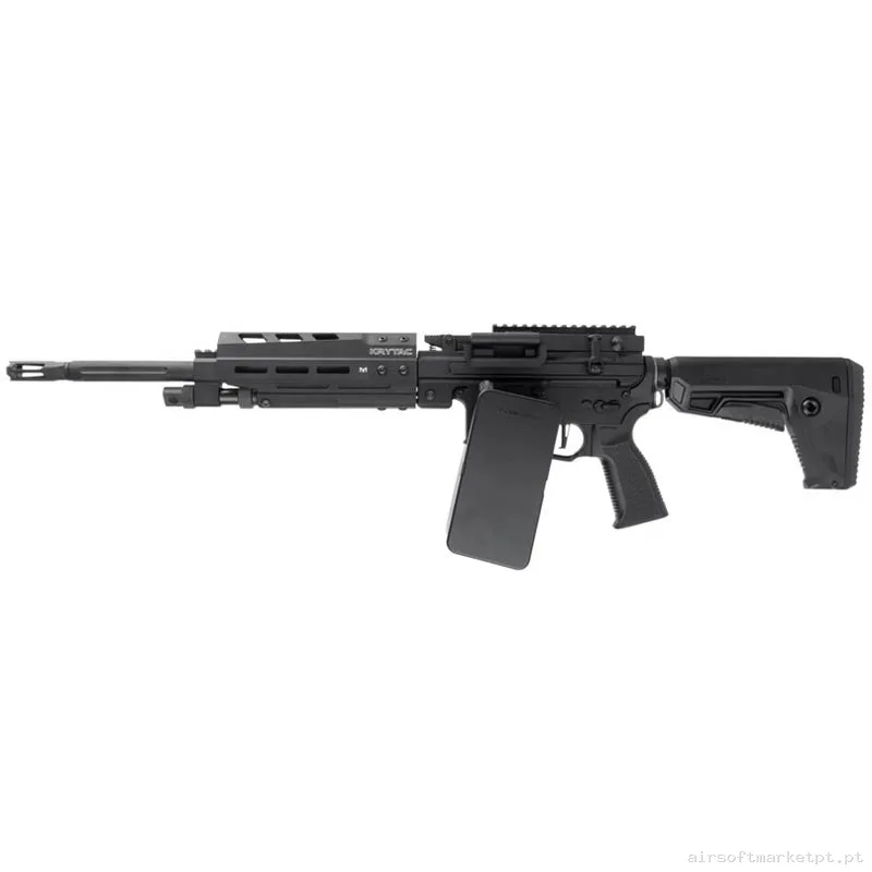 Réplica airsoft AEG LMG Krytac Trident LMG-M Ecu ETU 7.5" M-Lok preta — Support Guns (LMG) — Airsoft Market PT