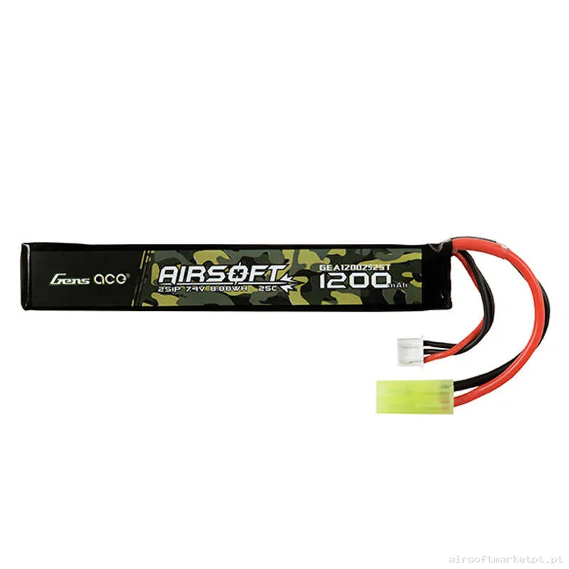 Bateria Lipo Stick Gens Ace 1200mah 7.4v 25c — Baterias & Carregadores — Airsoft Market PT