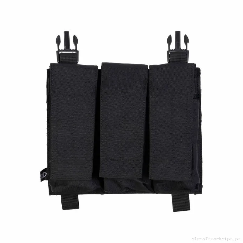 Pouch Magazine Pouch Triplo M4 Delta Tactics Force Solapa Detachable preto — Coletes & Rigs — Airsoft Market PT