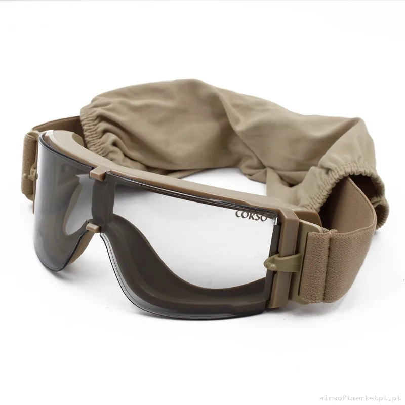 GAFA CORSO REVENGE X800 CONFUNDA + 3 LENTES INTERCAMBIABLES COYOTE — Proteção Ocular & Facial — Airsoft Market PT (foto 3)
