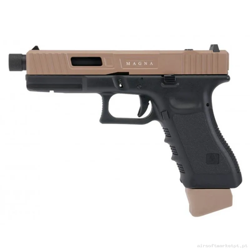 Réplica CO2 Pistola Secutor Gladius Magna III Dual Tone preta/Tan — Pistolas — Airsoft Market PT