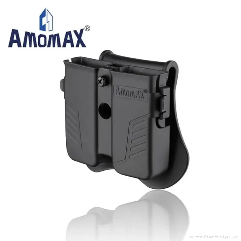Portacargador Doble Pistola Rigida Amomax Universal Am-Mpu Negra — Coletes & Rigs — Airsoft Market PT