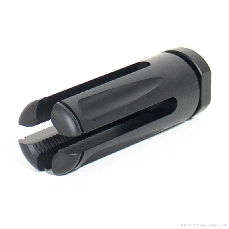 Externo Quebra-chamas Evolution CNC Steel Straightcomp Flash Hider negra — Acessórios & Componentes — Airsoft Market PT