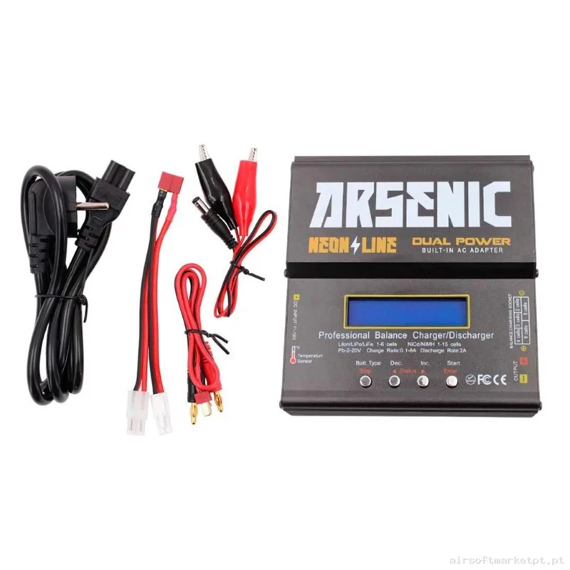 CARGADOR BATERIA LIPO ARSENIC B6AC BALANCEADOR LIPO/LIFE/NIMH 80W NEGRO — Baterias & Carregadores — Airsoft Market PT (foto 2)
