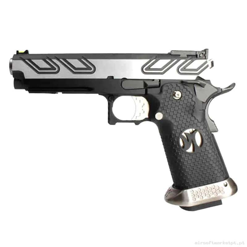 Réplica GBB Pistola Hi-Capa 5.1 Aw Custom Hx2301 Ipsc preta/Cinza — Pistolas — Airsoft Market PT