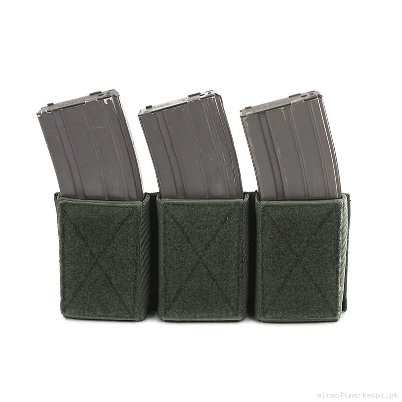 Pouch Magazine Pouch Triple M4 Warrior Assault Velcro verde od — Coletes & Rigs — Airsoft Market PT