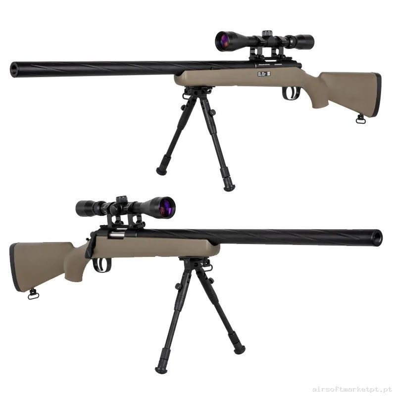 Sniper VSR Specna Arms SA-S12 Core Tan Con Visor + Bipode — Snipers — Airsoft Market PT