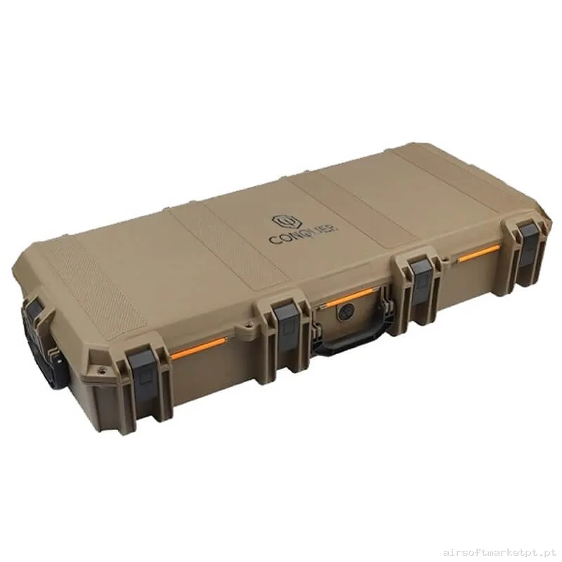 Maleta Rígida Porta Fusis Conquer 100 Cm Waterproof tan — Sacos & Mochilas — Airsoft Market PT