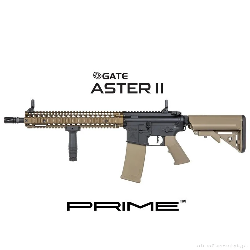 RÉPLICA AEG MK18 DANIEL DEFENSE SA-P26 PRIME ASTER II MOTOR BRUSHLESS SPECNA ARMS NEGRA/BRONCE — Rifles de Assalto (AR/M4/AK) — Airsoft Market PT