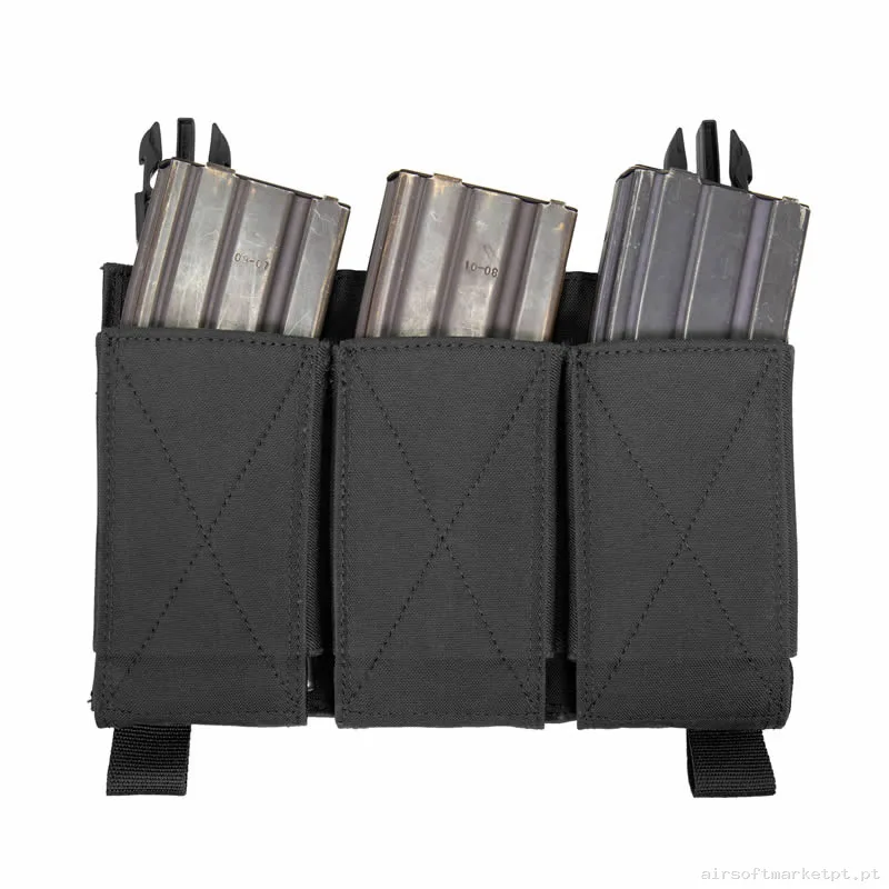 Pouch Magazine Pouch Triplo M4/Ak Warrior Assault Elástico Destacável preto — Coletes & Rigs — Airsoft Market PT