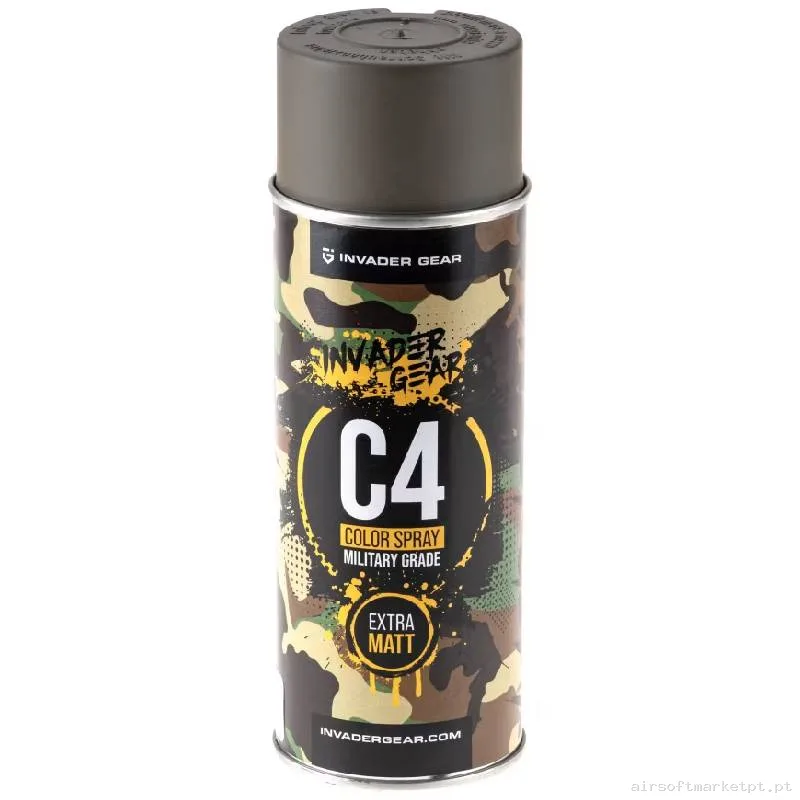 Pintura Spray Invader Gear C4 Grau Militário Cor Ral7050 — Outros — Airsoft Market PT