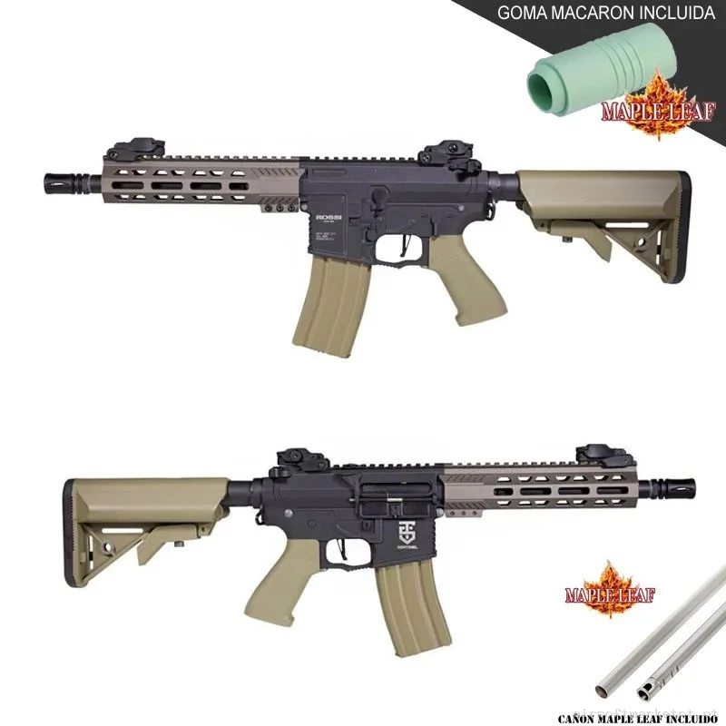 ROSSI M4 SENTINEL ALPHA CON GATILLO ELECTRÓNICO TAN - MEJORADA PRECISION MAPLE LEAF — Rifles de Assalto (AR/M4/AK) — Airsoft Market PT