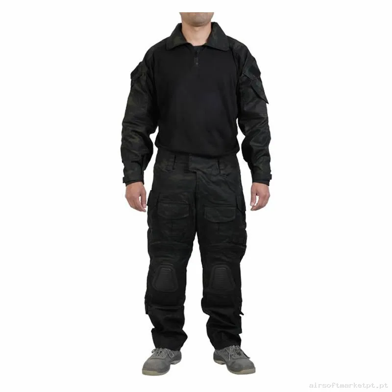 Uniforme Completo Combate Delta Tactics Estilo multicam Black — Vestuário (Fardas) — Airsoft Market PT