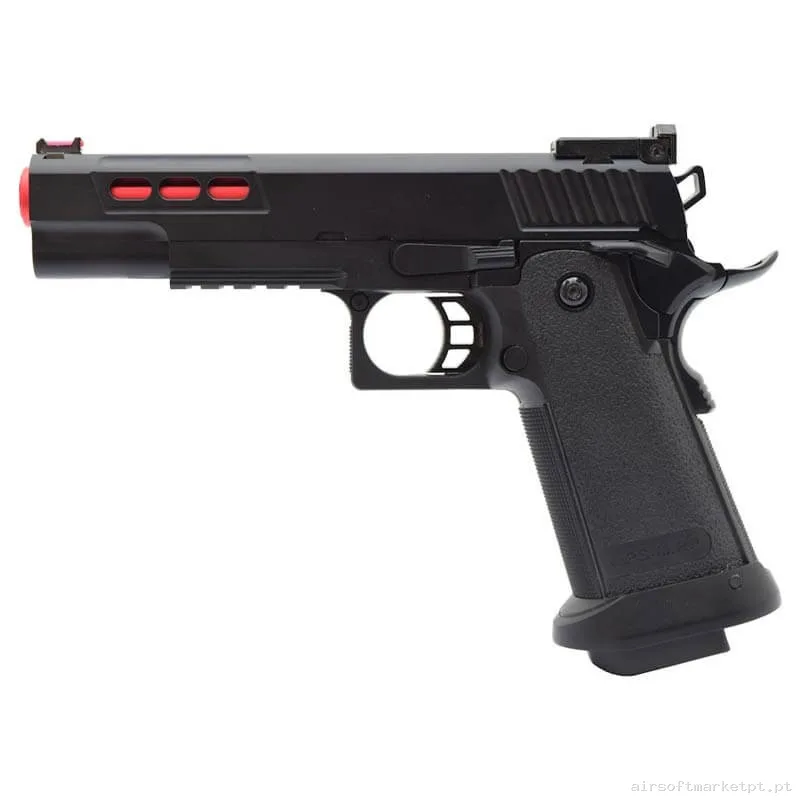 Réplica GBB Pistola Hi-Capa 5.1 Golden Eagle 3342 Custom negra/Roja — Pistolas — Airsoft Market PT