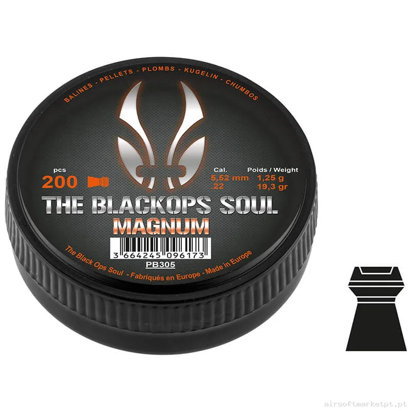 Perdigão Diábolo Punta Plana 5.5mm 1.25g Bo Manufacture Magnum 200u — Munição (BBs) — Airsoft Market PT