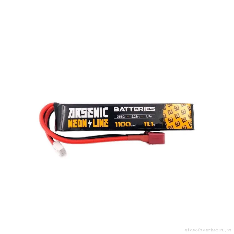 Bateria Lipo Arsenic Lipo 11.1v 1100mah 25c/50c 1stick T-Dean — Baterias & Carregadores — Airsoft Market PT