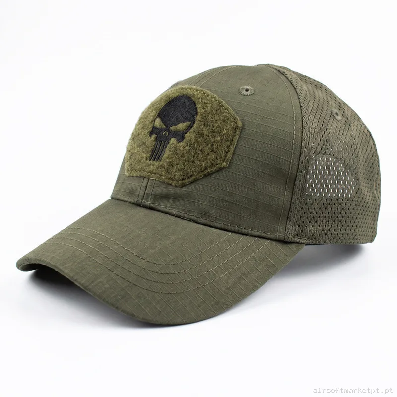 Gorra Inmortal Punisher Velcro Verde — Proteção Ocular & Facial — Airsoft Market PT
