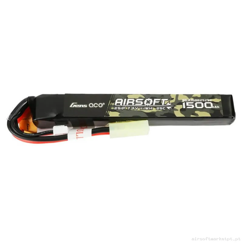 Bateria Lipo Stick Gens Ace 1500mah 7.4v 25c — Baterias & Carregadores — Airsoft Market PT