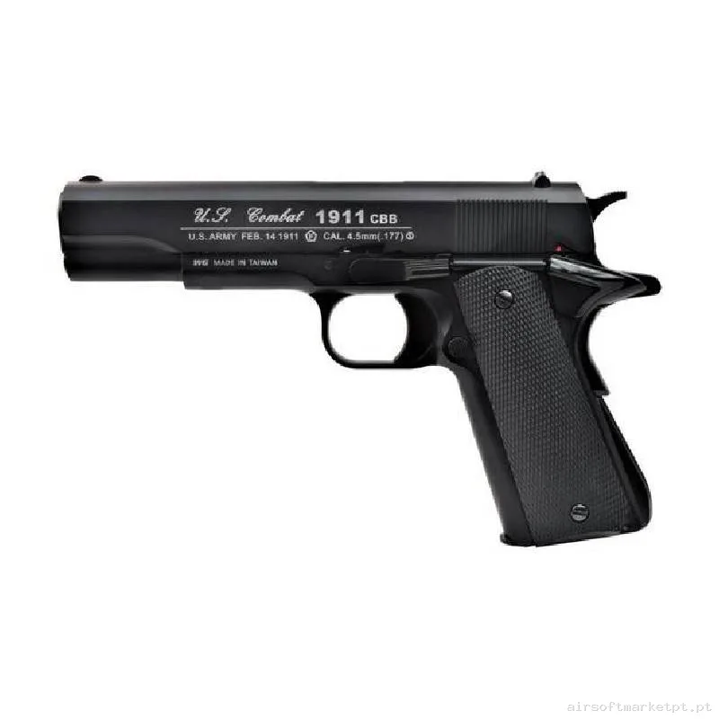 Airgun CO2 4.5mm Pistola Bruni U.s. Combat 1911 Cbb Blowback Full Metal BR-613M preta — Pistolas — Airsoft Market PT