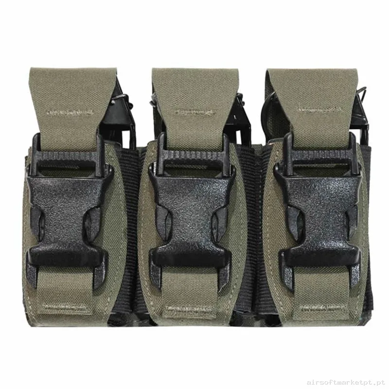 Portacargador Granadas 40mm Triplo Flash Bang Warrior Assault Laser Cut Verde Ranger — Coletes & Rigs — Airsoft Market PT