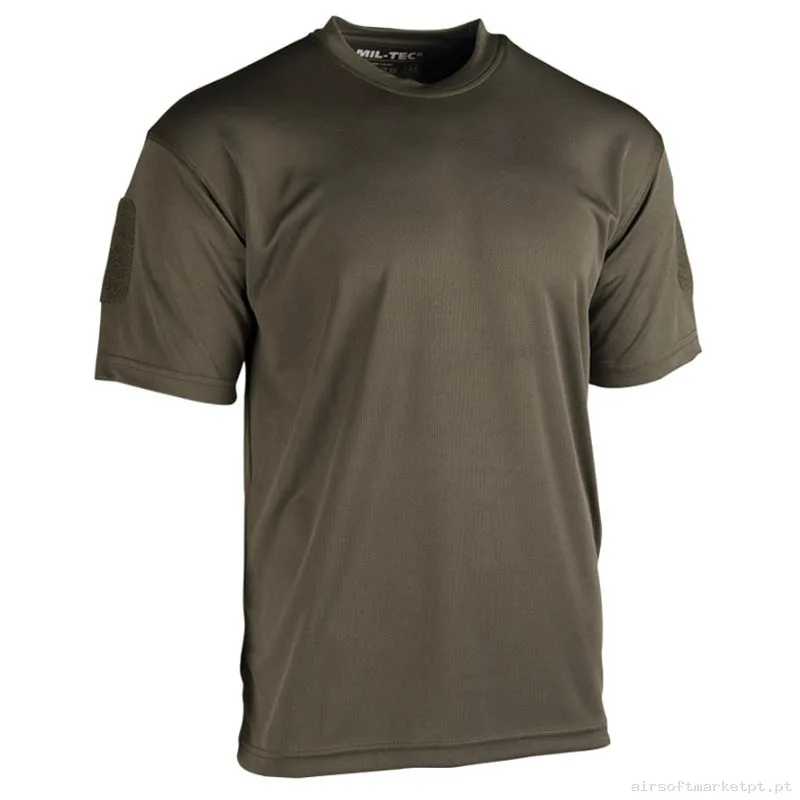 Camiseta Tática Manga Curta Mil-Tec Quick Dry verde od — Vestuário (Fardas) — Airsoft Market PT