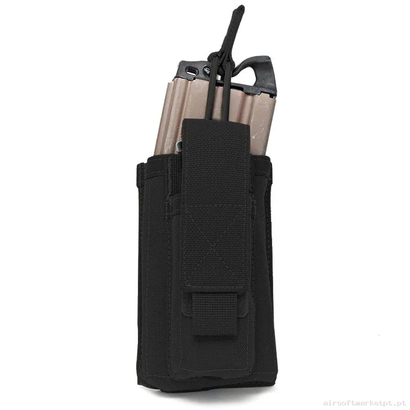 Pouch Magazine Pouch M4 + Pistola 9mm Warrior Assault Single Open negro — Coletes & Rigs — Airsoft Market PT