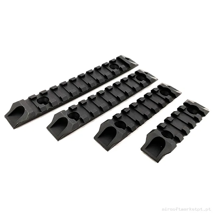 Externo Trilho M-Lok Raccoon Rrl005 5/7/9/11 Slot negro Pack 4u — Acessórios & Componentes — Airsoft Market PT
