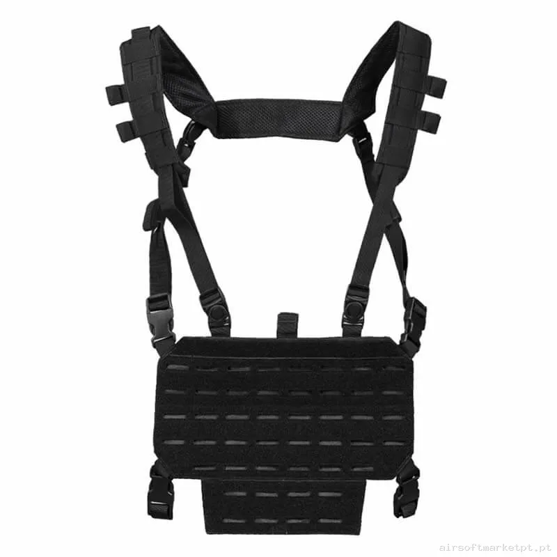 Colete Chest Rig Mil-Tec Leve preto — Coletes & Rigs — Airsoft Market PT