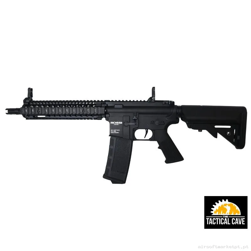 Réplica airsoft AEG M4 Rossi Neptune 9" Marsoc Full Black by Tactical Cave — Rifles de Assalto (AR/M4/AK) — Airsoft Market PT
