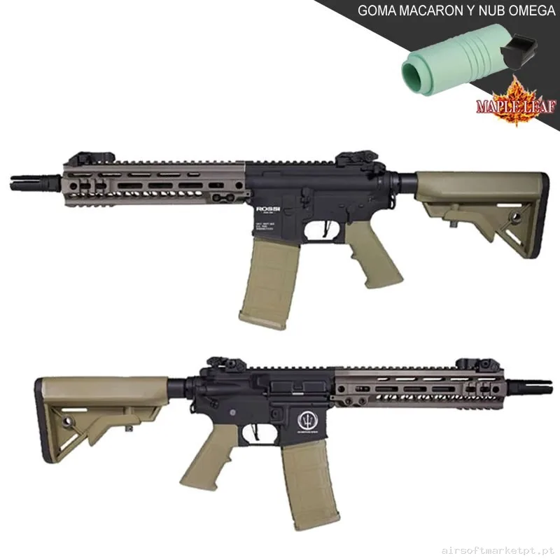 Réplica Rossi Neptune Seal Negra/Tan Maple Leaf Upgrade Gatillo Electronico Óptico — Rifles de Assalto (AR/M4/AK) — Airsoft Market PT