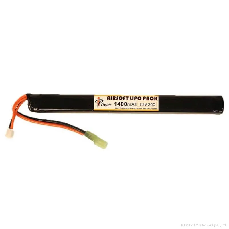 Bateria Lipo Stick Ipower 1400mah 7.4v 20c — Baterias & Carregadores — Airsoft Market PT