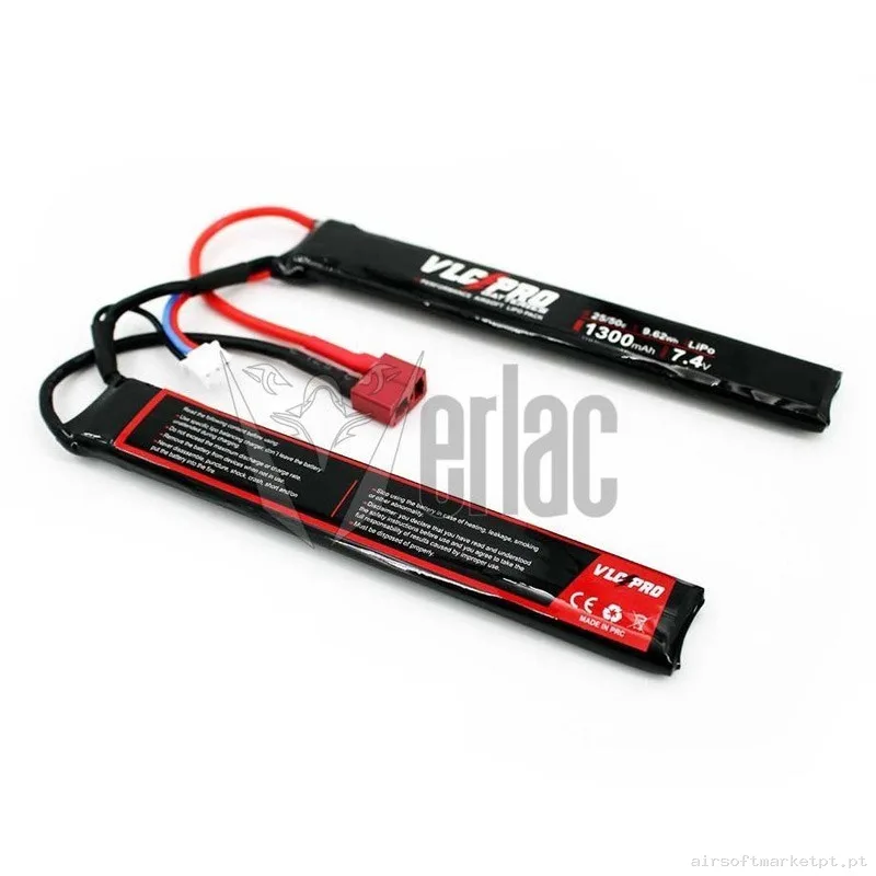 Batería VLC Pro 7.4v 1300 mah 25c-50c 2 modulos T-Dean — Baterias & Carregadores — Airsoft Market PT