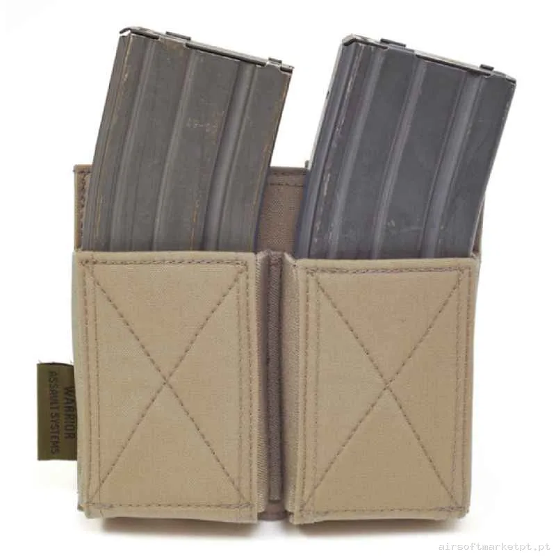 Pouch Magazine Pouch Duplo M4/Ak Warrior Assault Elástico coyote tan — Coletes & Rigs — Airsoft Market PT
