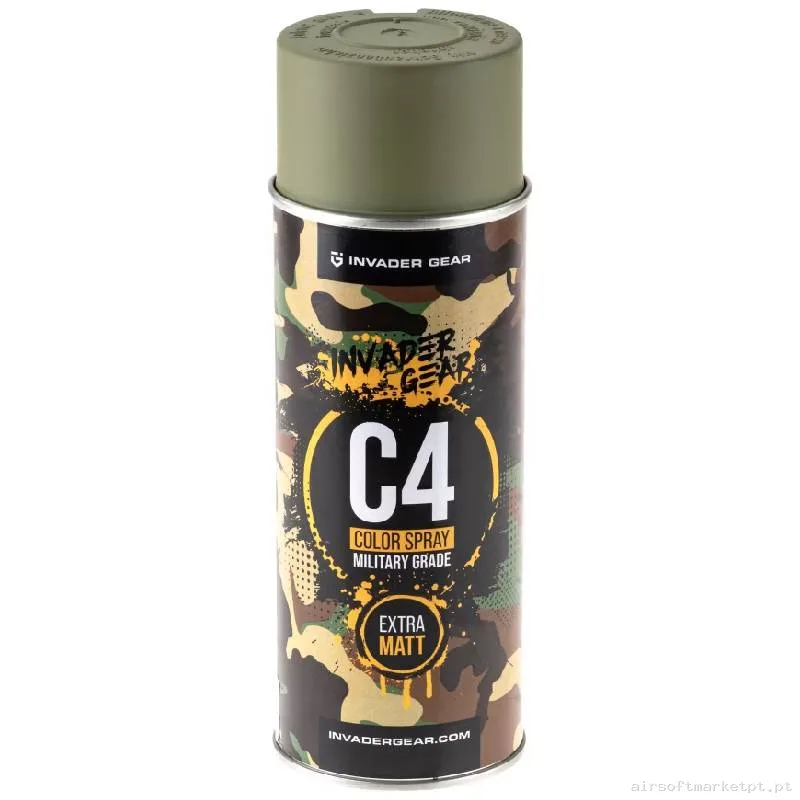 Spray Paint Invader Gear C4 Mil Grade Cor Ral6013 — Outros — Airsoft Market PT