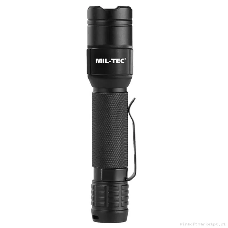Lanterna de Mão Mil-Tec Flashlight Tática Mini Recarregável preta — Lanternas & Lasers — Airsoft Market PT
