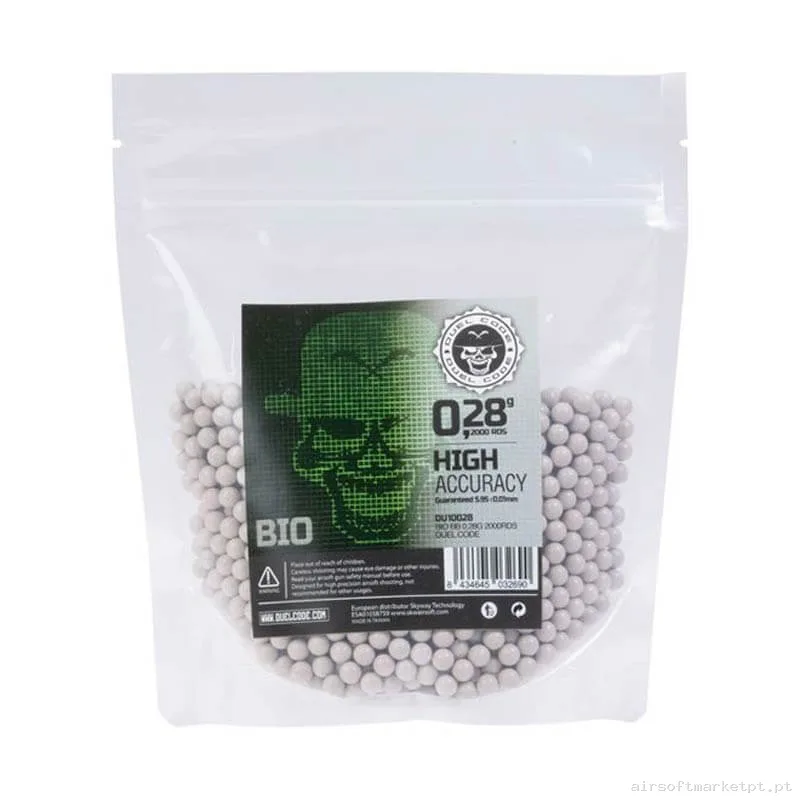 BBs Bio 0.28g Duel Code 2000 BBs Brancas — Munição (BBs) — Airsoft Market PT