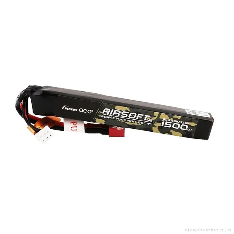 BATERÍA GENS ACE 1500MAH 25C 7.4V STICK TDEAN — Baterias & Carregadores — Airsoft Market PT