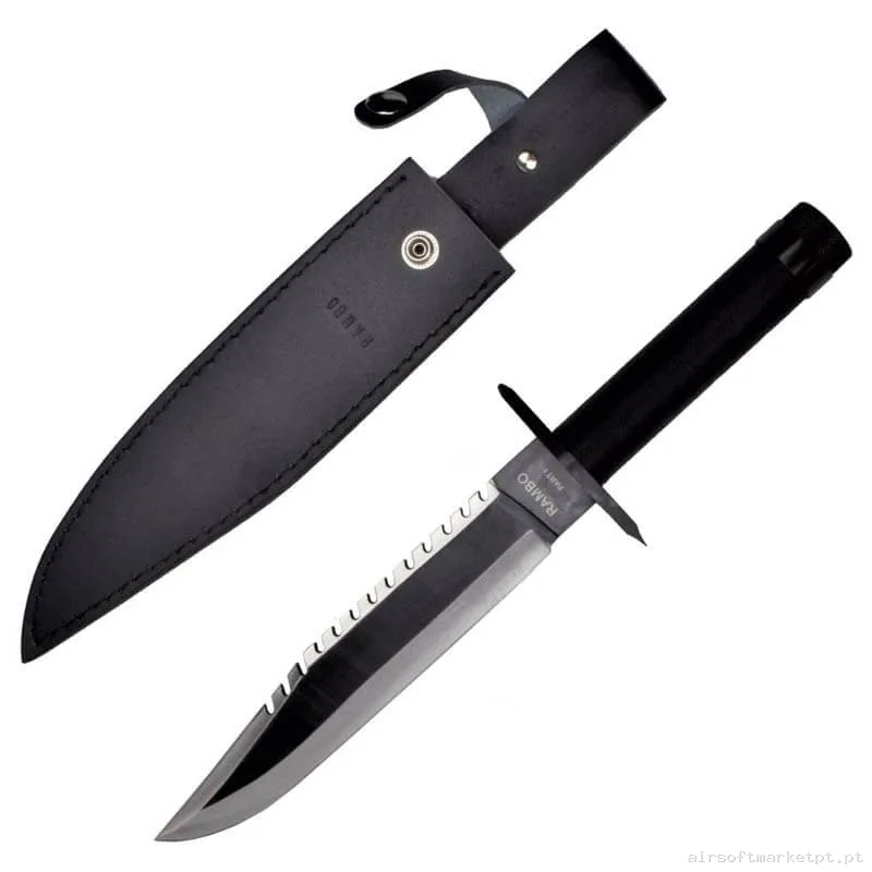 Faca de Caça Rambo I 22,5cm RM-H1 com Estojo — Ferramentas — Airsoft Market PT