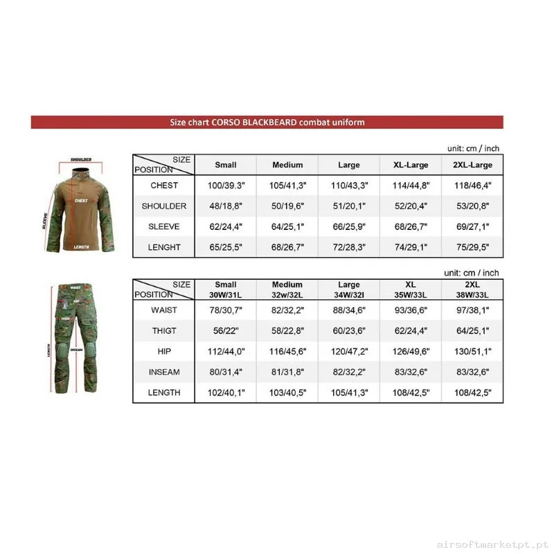 Pantalón Corso Blackbeard Combate Multicam - L — Vestuário (Fardas) — Airsoft Market PT (foto 5)
