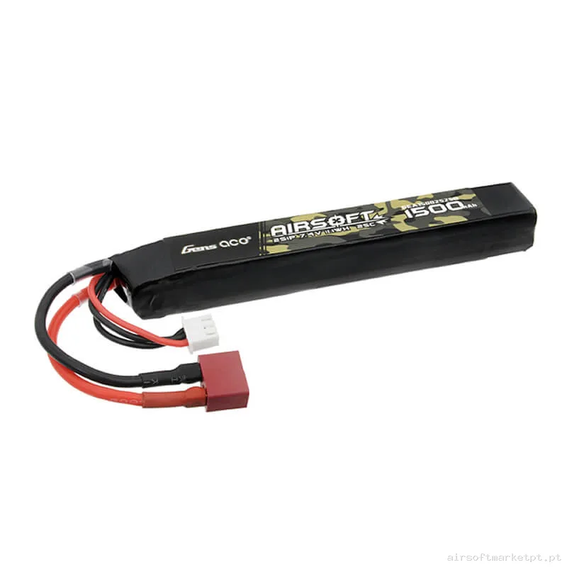 Bateria Lipo Stick Gens Ace 1500mah 7.4v 25c (T-Plug) — Baterias & Carregadores — Airsoft Market PT